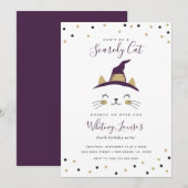 Halloween Cat Birthday Party Uitnodigingen (Voorkant / Achterkant)