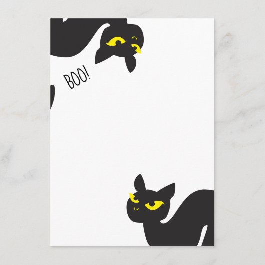 Halloween, Cat, Black, Boo. Trendy Design Informatiekaartje (Achterkant)