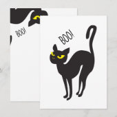 Halloween, Cat, Black, Boo. Trendy Design Informatiekaartje (Voorkant / Achterkant)