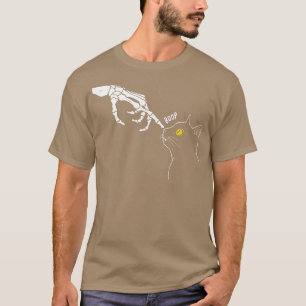 Halloween Cat black Lover Skeleton Handje grappig T-shirt