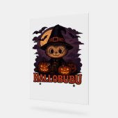 Halloween Cat Boo Illustratie Klassiek T-shirt Acryl Bord (Hoek)
