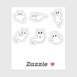 Halloween cat boo sticker