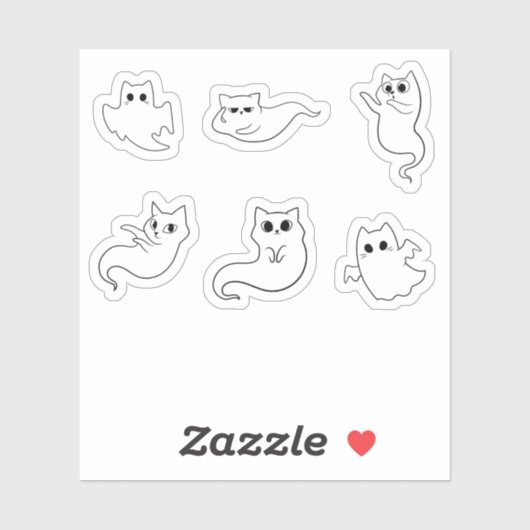 Halloween cat boo sticker (Vel)