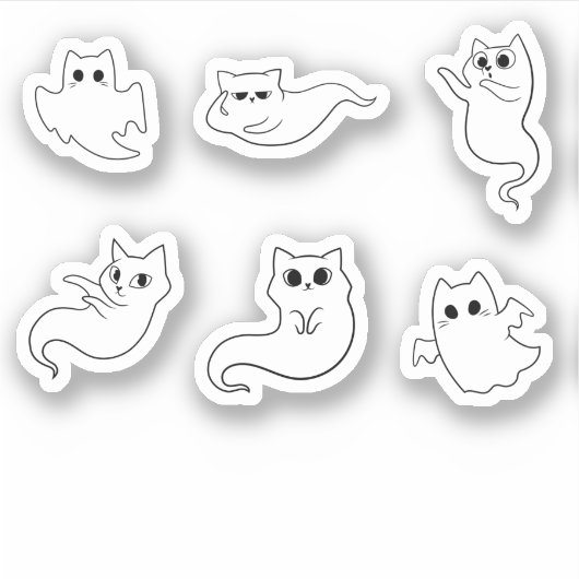 Halloween cat boo sticker (Voorkant)