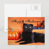 Halloween Cat Briefkaart (Voorkant / Achterkant)