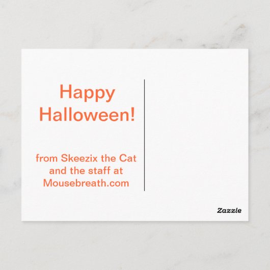 Halloween Cat Briefkaart (Achterkant)