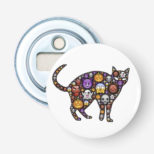 HALLOWEEN CAT BUTTON FLESOPENER (Voorkant)