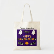 Halloween Cat Canvas tas - Personaliseer