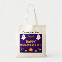 Halloween Cat Canvas tas - Personaliseer