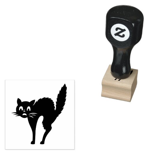 Halloween Cat Custom Rubberstempel (Gestempeld)
