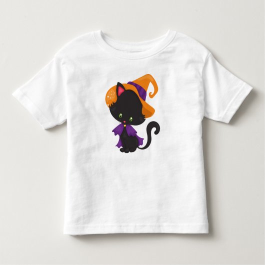 Halloween Cat, Cute Cat, Black Cat, Witch Pet Kinder Shirts (Voorkant)