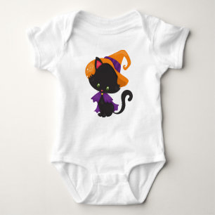 Halloween Cat, Cute Cat, Black Cat, Witch Pet Romper