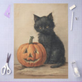 Halloween Cat Decoupage Tissuepapier (Craft)