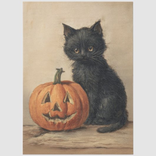 Halloween Cat Decoupage Tissuepapier (Voorkant)