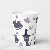 Halloween Cat en Bat Pattern Papieren Bekers (Achterkant)