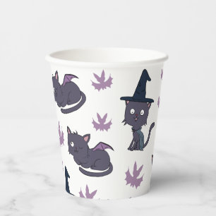 Halloween Cat en Bat Pattern Papieren Bekers