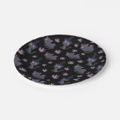 Halloween Cat en Bat Pattern Papieren Bordje (Gekanteld)