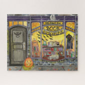 Halloween Cat en Book Shop Legpuzzel (Horizontaal)