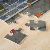 Halloween Cat en Book Shop Legpuzzel (Zijkant)