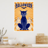 Halloween Cat en Ghosts Poster (Keuken)