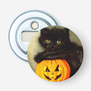  Halloween Cat en Jack-o’-lantaarn Button Flesopener