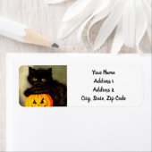  Halloween Cat en Jack-o’-lantaarn Etiket (Insitu)