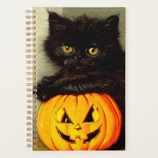 Halloween Cat en Jack-o’-lantaarn Planner (Voorkant)