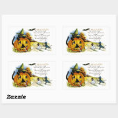Halloween Cat en Mouse Rechthoekige Sticker (Vel)