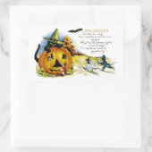 Halloween Cat en Mouse Rechthoekige Sticker (Tas)