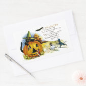 Halloween Cat en Mouse Rechthoekige Sticker (Envelop)