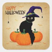  Halloween Cat en Pompoenen | Sticker (Voorkant)