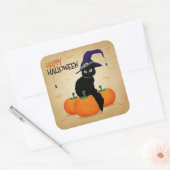  Halloween Cat en Pompoenen | Sticker (Envelop)