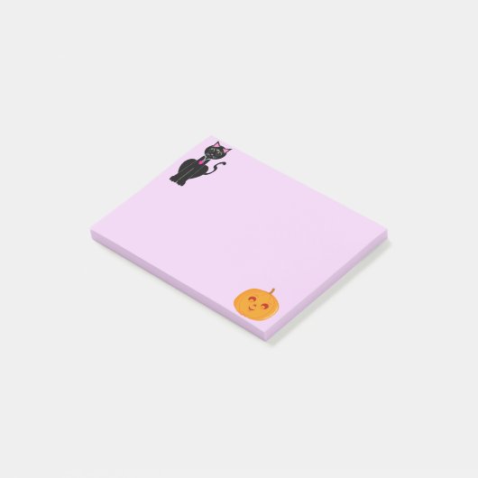 Halloween Cat en Pumpkin Post-it® Notes (Schuin)
