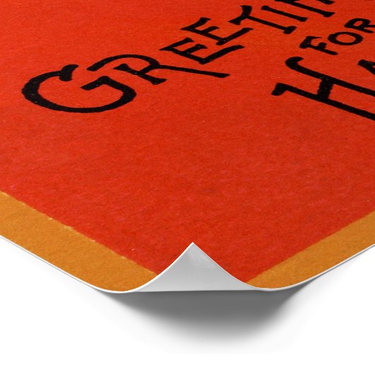 Halloween Cat en Pumpkin Poster (Hoek)