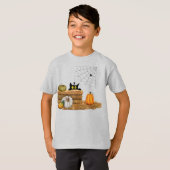 Halloween Cat en Spider T-shirt (Voorkant volledig)
