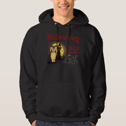 Halloween Cat en Uil Sweatshirts Hoodie (Voorkant)