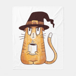 Halloween cat fleece deken