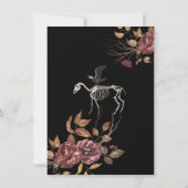 Halloween Cat Floral Dark & Moody Invitation Kaart (Achterkant)