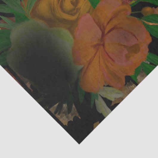 Halloween Cat Floral-ontkoppeling Tissuepapier (Detail)