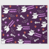 Halloween Cat Ghost Cadeaupapier (Vlak)