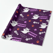 Halloween Cat Ghost Cadeaupapier (Uitgerold)