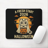 Halloween Cat Ghost Graphic - Fresh Start 2026 Muismat (Met muis)