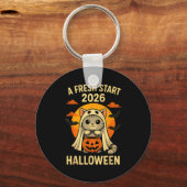 Halloween Cat Ghost Graphic - Fresh Start 2026 Sleutelhanger (Voorkant)