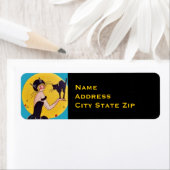 Halloween Cat Girl en Black Cat Etiket (Insitu)