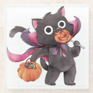 Halloween Cat Glass Onderzetter Glazen Onderzetter