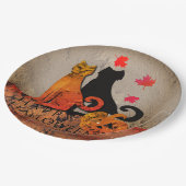 Halloween Cat Greeting Papieren Bordje (Gekanteld)