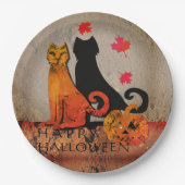 Halloween Cat Greeting Papieren Bordje (Voorkant)