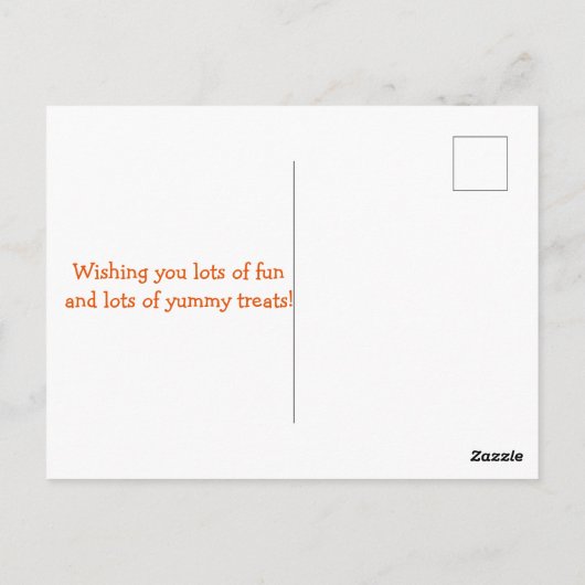 Halloween Cat Grim Reaper Briefkaart (Achterkant)