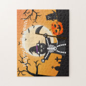 Halloween Cat Grim Reaper Legpuzzel (Verticaal)