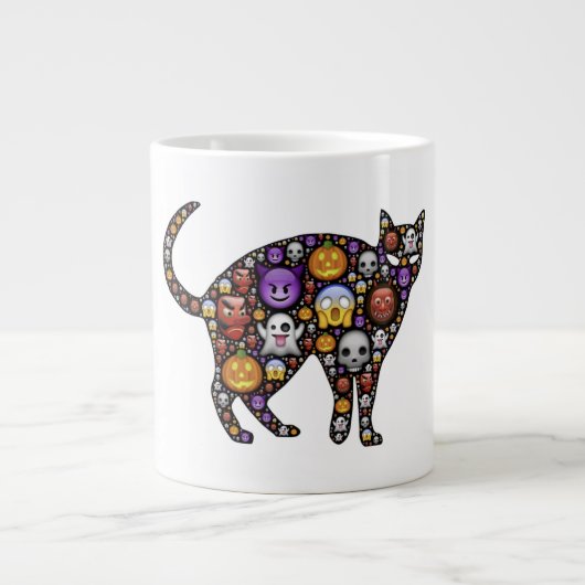 HALLOWEEN CAT GROTE KOFFIEKOP (Voorkant)